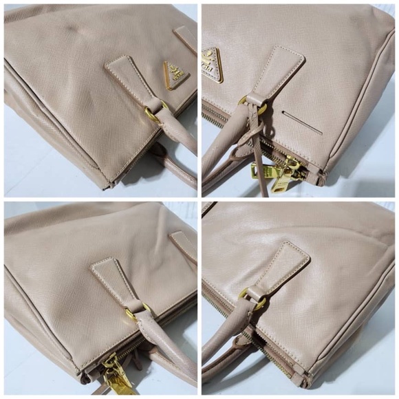 Authentic Prada Saffiano Lux Leather Small Galleria Double Zip Tote Bag Pink - Picture 6 of 12